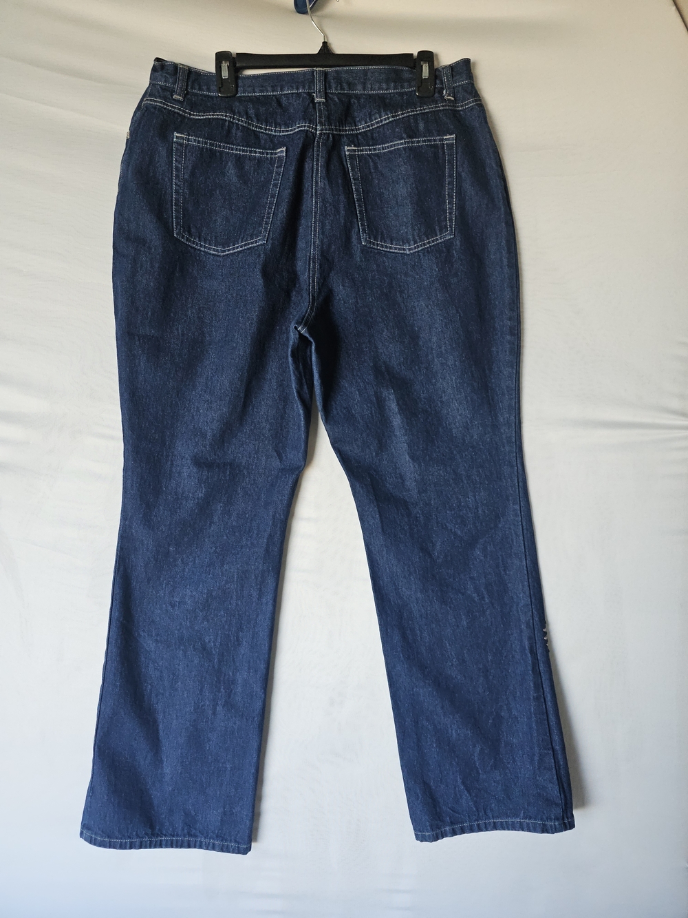 Style & Co. Dark Wash Studded Flare Jeans - Size 16 - Picture 6 of 16